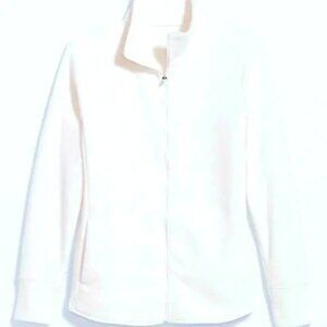 White Fleece Jacket Full Zip Long Sleeve M ActiveWear Running or just for Fun